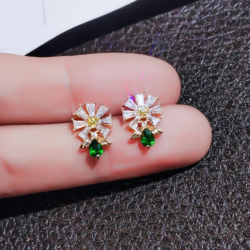 Huitan-Brincos Delicados de Abelha Feminina, Boa Qualidade, Acessórios Orelhas para Casamento, Noivado, Festa de Dança, Joias Engraçadas, na Moda